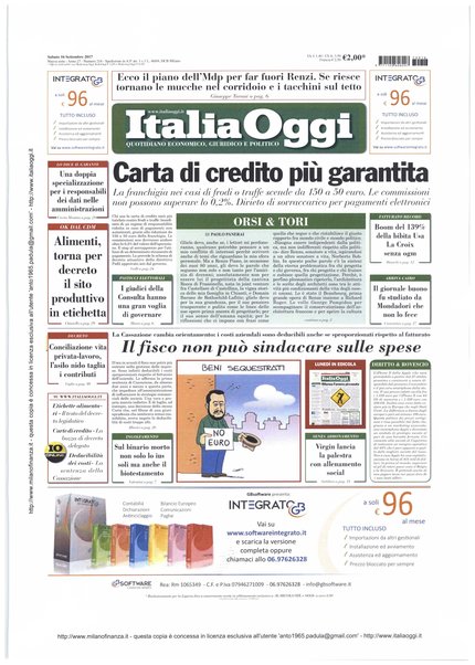 Italia oggi : quotidiano di economia finanza e politica